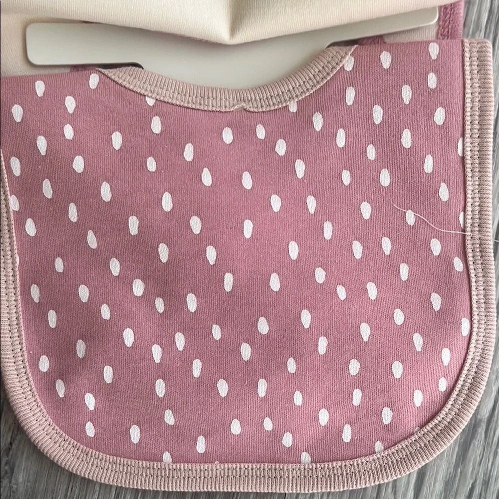 Cloud Island Pink and Cream Baby Bib Set